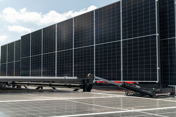 Mobile solar energy power station. Renewable energy and sustainable development..
