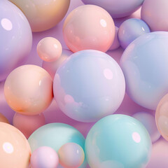 Esferas de colores pastel estilo 3D.