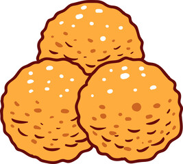 Meat balls, hand-drawn fast food icon.