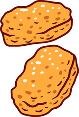 Chicken nuggets, hand-drawn fast food icon.