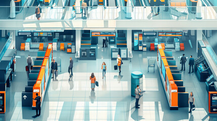 Travel business at the airport, Infographic concept.