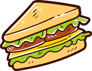 Sandwich, fast food icon.