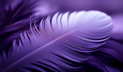 Close up of an purple feather background texture illustration. AI Generated