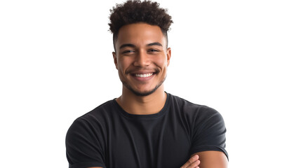 portrait of a smiling man isolated on transparent background 