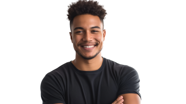 portrait of a smiling man isolated on transparent background 