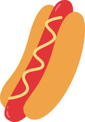Hot dog, fast food icon.