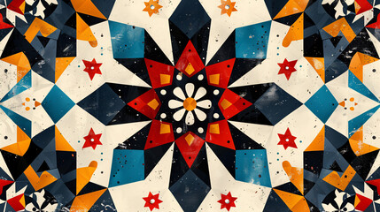 Obraz premium Modern geometric pattern for textile design with traditional motifs