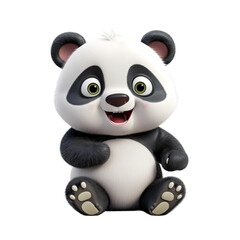 Naklejka premium cute kawaii panda