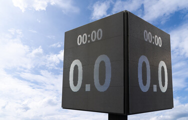Close up of led panel with score 0 - 0.