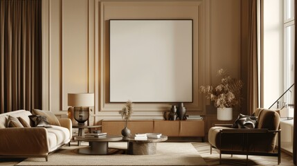 Elegant interior featuring a comfortable chair and chic decor in a minimalist design.