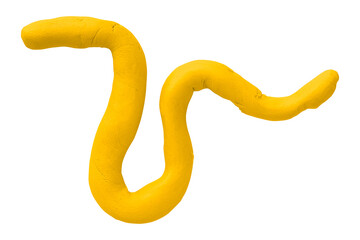 Yellow plasticine isolated on transparent background.