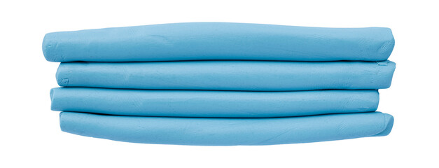 Light blue plasticine isolated on transparent background.