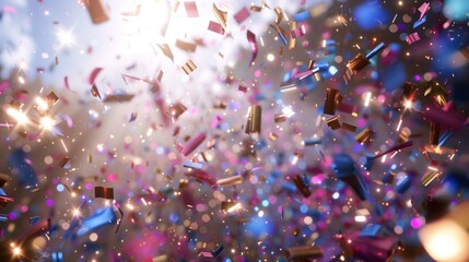 Glistening colorful confetti festive background
