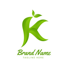 Letter K Nature Logo Template