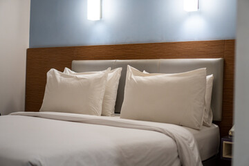 Elegant and comfortable hotel bedroom interior