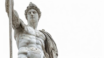 Fototapeta premium The Doryphoros statue. Roman marble copy of classic greek contrapposto statue 