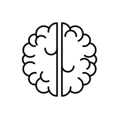 Brain icon vector design outline style on white background