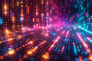 Digital Binary Technology Background created with Generative AI