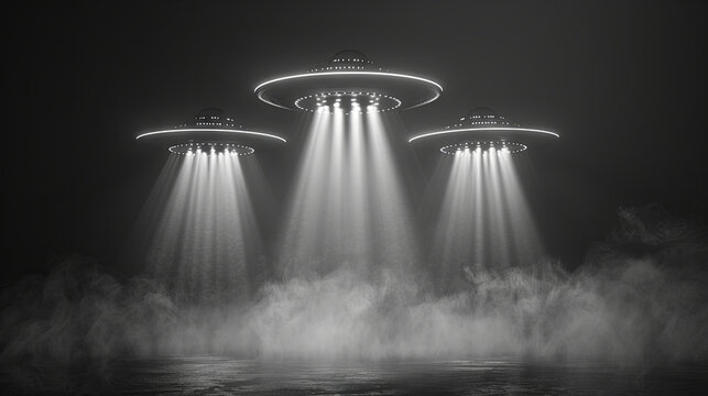 ufo spaceship realistic abduction light beam background