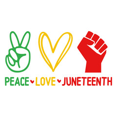 Obraz premium Juneteenth typography design on plain white transparent isolated background for card, shirt, hoodie, sweatshirt, apparel, tag, mug, icon, poster or badge