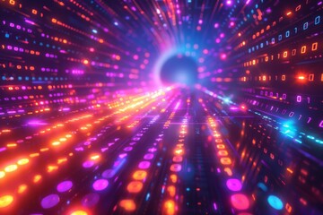 Fototapeta premium Digital Binary Technology Background created with Generative AI