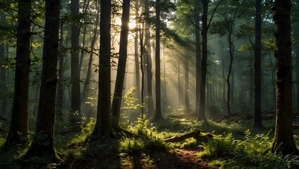 Obraz premium A picture of a forest clearing, dappled in sunlight, where magic feels tangible ai_generated