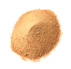 Coconut sugar isolated on white, top view
