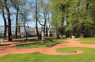 Russia, Saint-Petersburg. The Summer Garden is a monument to landscape gardening art of the first third of the 18th century.