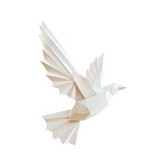 Origami dove. Isolated on transparent background.