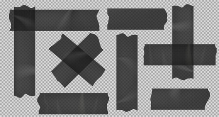 Adhesive tape set isolated on transparent background