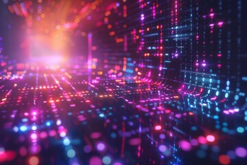 Digital Binary Technology Background created with Generative AI