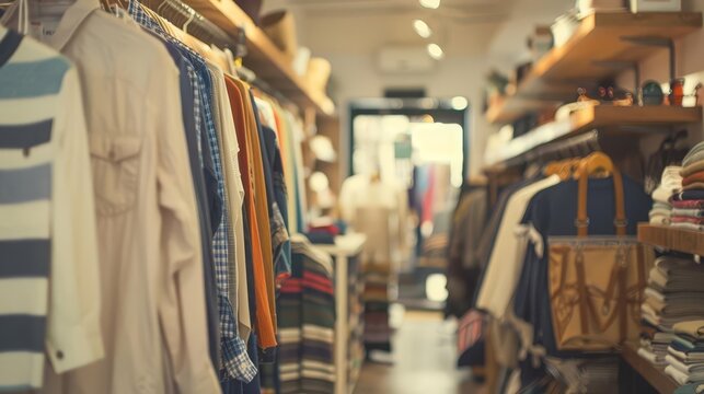 elegant second hand clothing shop interior thrift store blur background 12