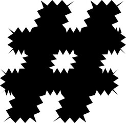 Fototapeta premium Zig Zag English font vector shape