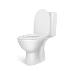 Toilet bowl isolated on a white background. Vector illustration