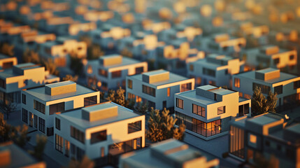 Fototapeta premium Urbanization increases the demand for new housing.