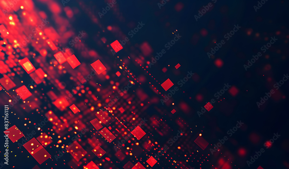 Poster abstract matrix red background