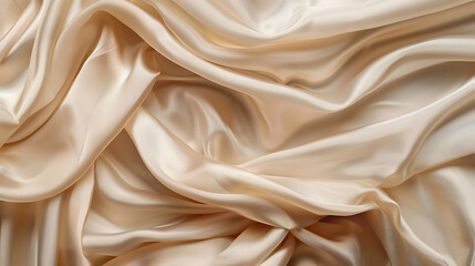 Fototapeta premium Beige silk close-up