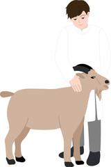 muslim man with goat