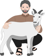 muslim man with goat