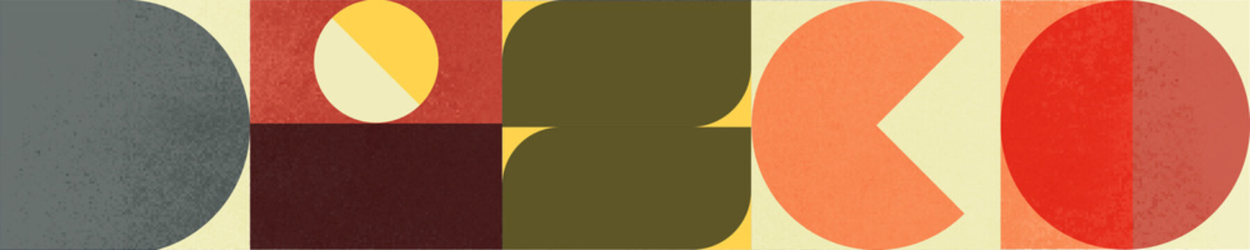 Disco Music Abstract Geometric Vector Seamless Pattern Retro with Texture