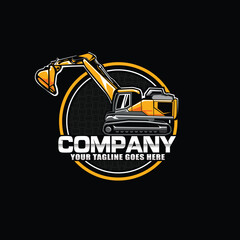 excavator logo vector template