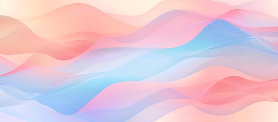 Fototapeta premium Minimalist Abstract Wave Curve Line Illustration in Blue, Yellow, Red, and Orange Background