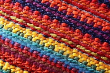 Latin Tapestry. Colorful Woven Textile Background 