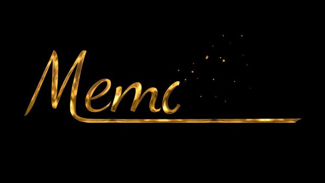 Happy Memorial Day Text Animation Gold Effect