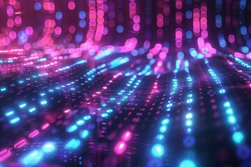 Obraz premium Digital Binary Technology Background created with Generative AI