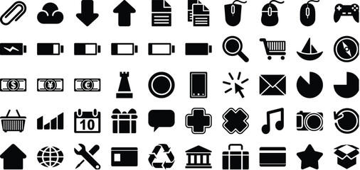 a set of business icons in black style © Blackonion