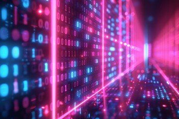 Digital Binary Technology Background created with Generative AI