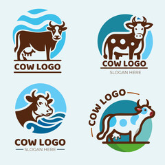 Cow Logo Mark Vector