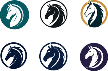           Horse head logo vector illustration.
