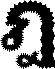 Zig Zag Thai font vector shape